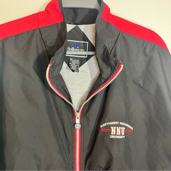 Holloway Northwest Nazarene University NNU Full Zip Windbreaker Jacket Black Red - Picture 3 of 12